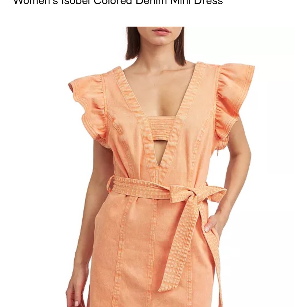 En Saison Peach Denim Mini Dress